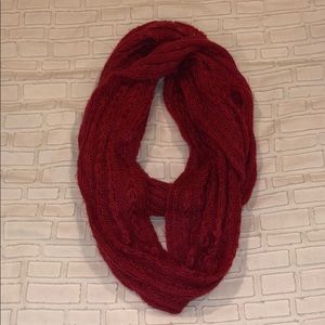 Red Knit Infinity Scarf